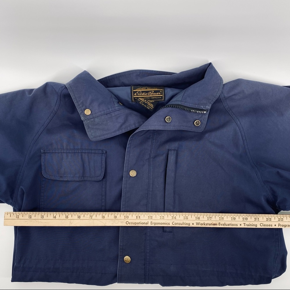 Eddie Bauer Blue Zip Snap Nylon Lined Jacket - Picture 15 of 16
